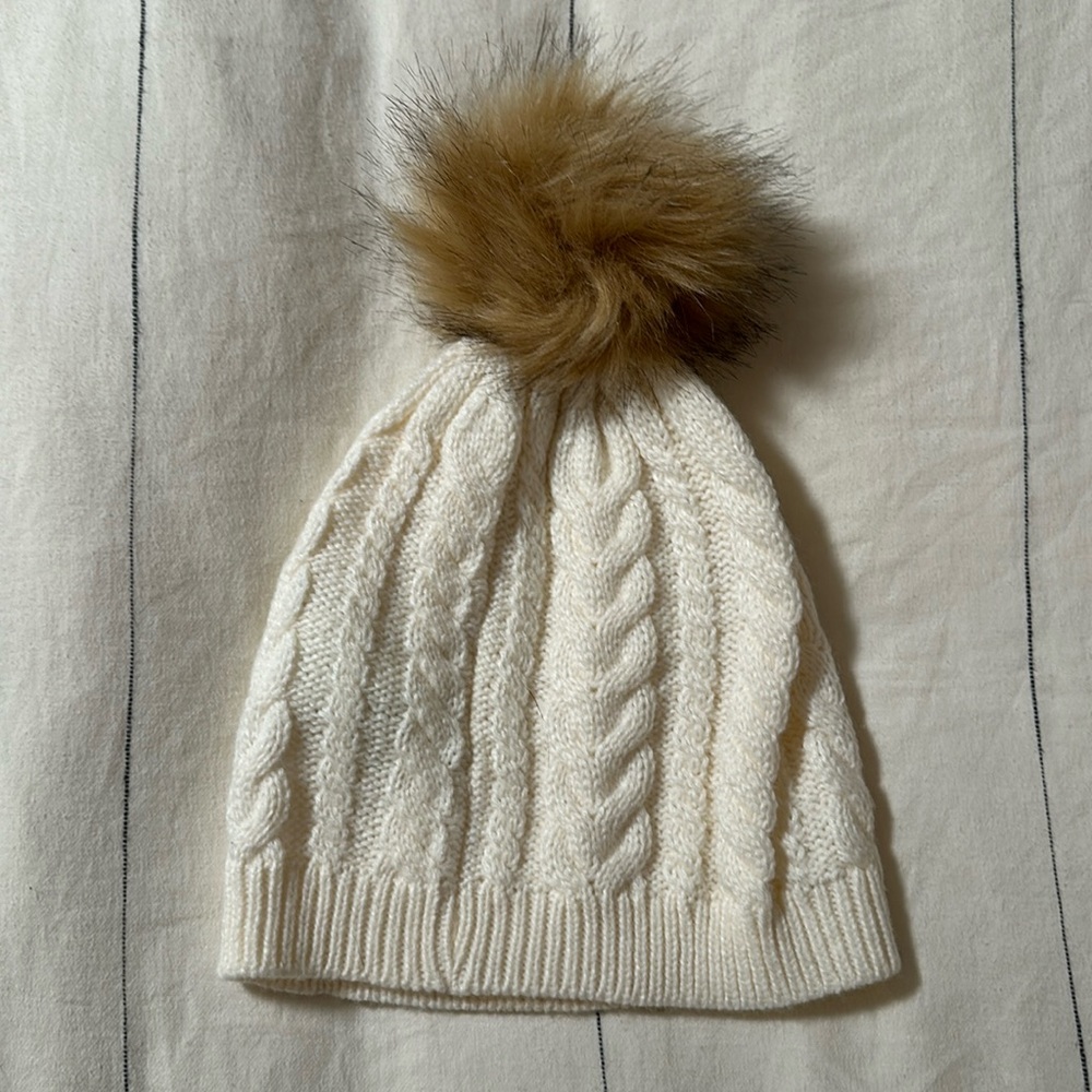 Jcrew cream Pom winter hat